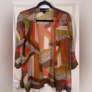 NWT Antthony Originals brown and Orange kimono top Sz PS